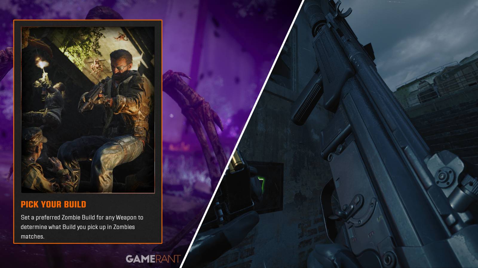 Split-image showcasing Zombie Builds in Black Ops 6 Zombies