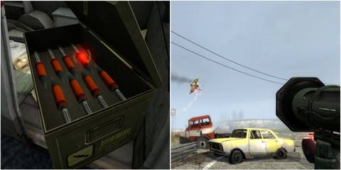 Featured image for Half-Life 2, showcasing RPG ammo and RPG firing.