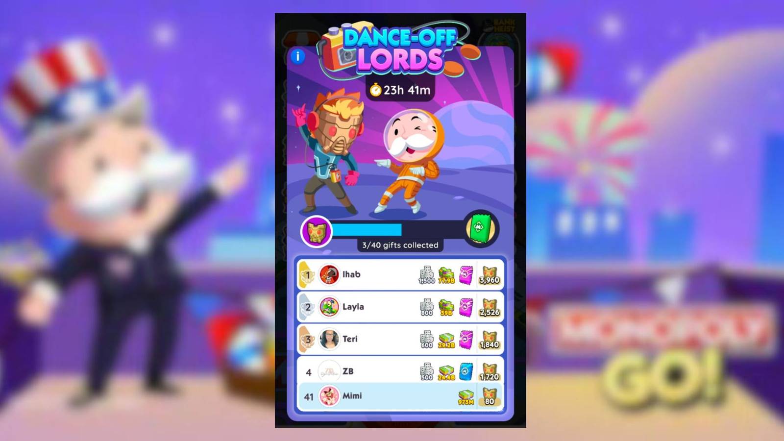 dance off lords monopoly go