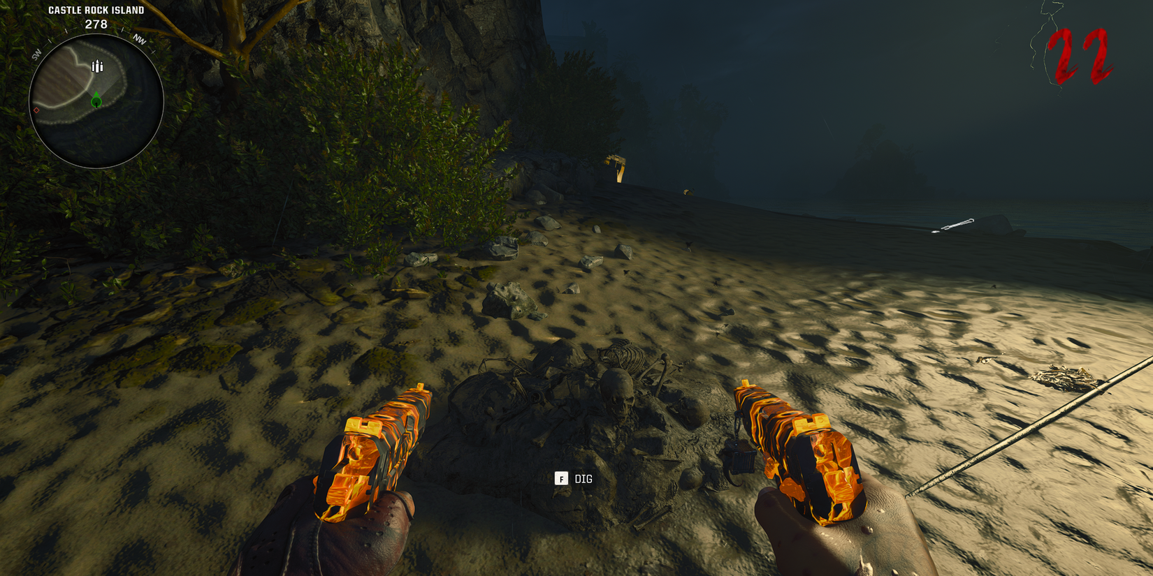 digging on castle rock island