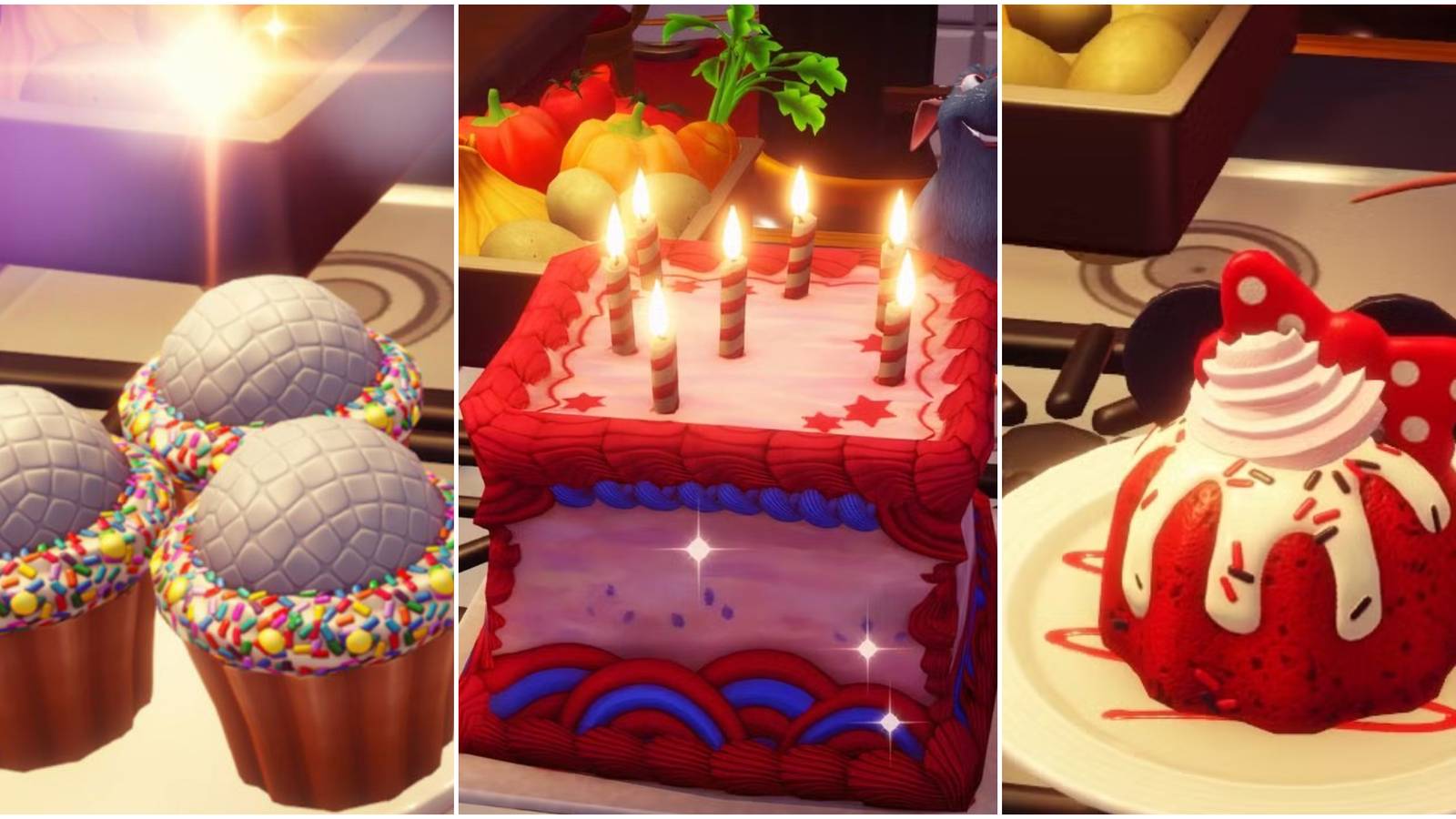 Spaceship Earth Cupcakes, Birthday Cake, Red Velvet