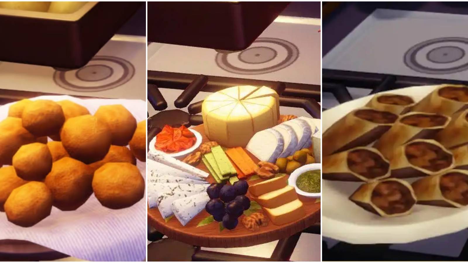 Buñuelos, Cheese Platter, Onion Puffs