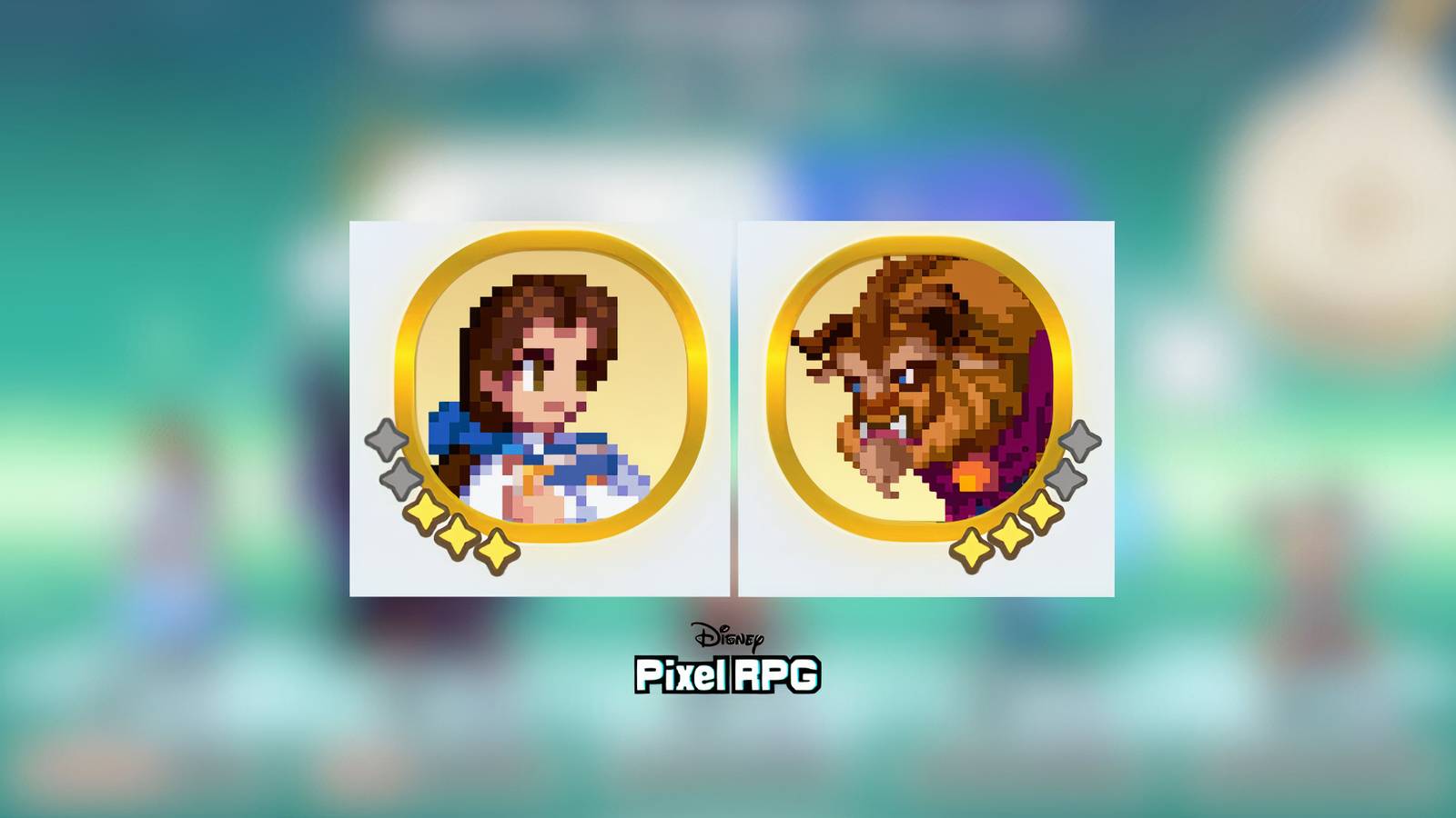 belle and beast in disney pixel rpg.