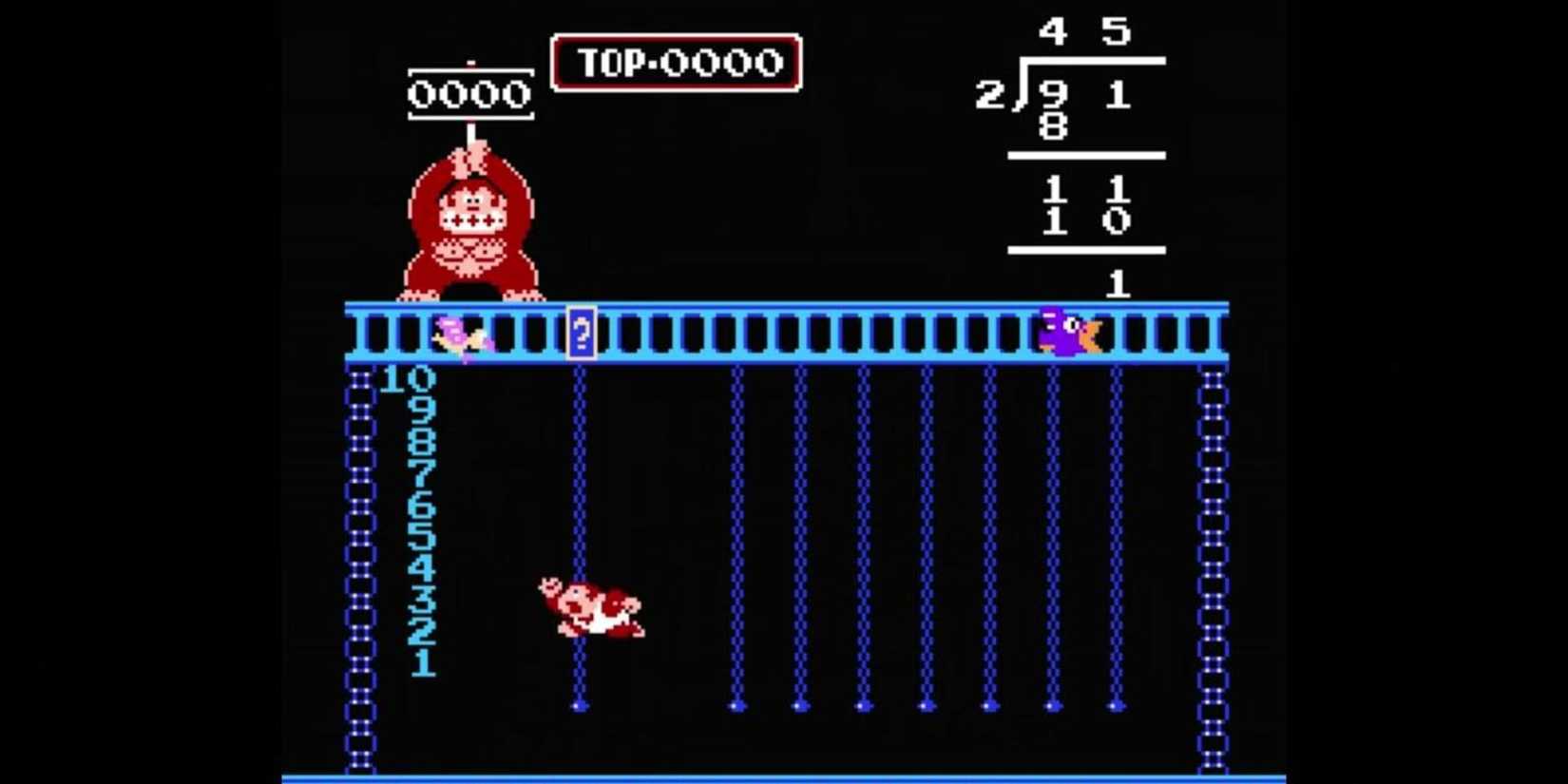 A screen from Donkey Kong Jr. Math