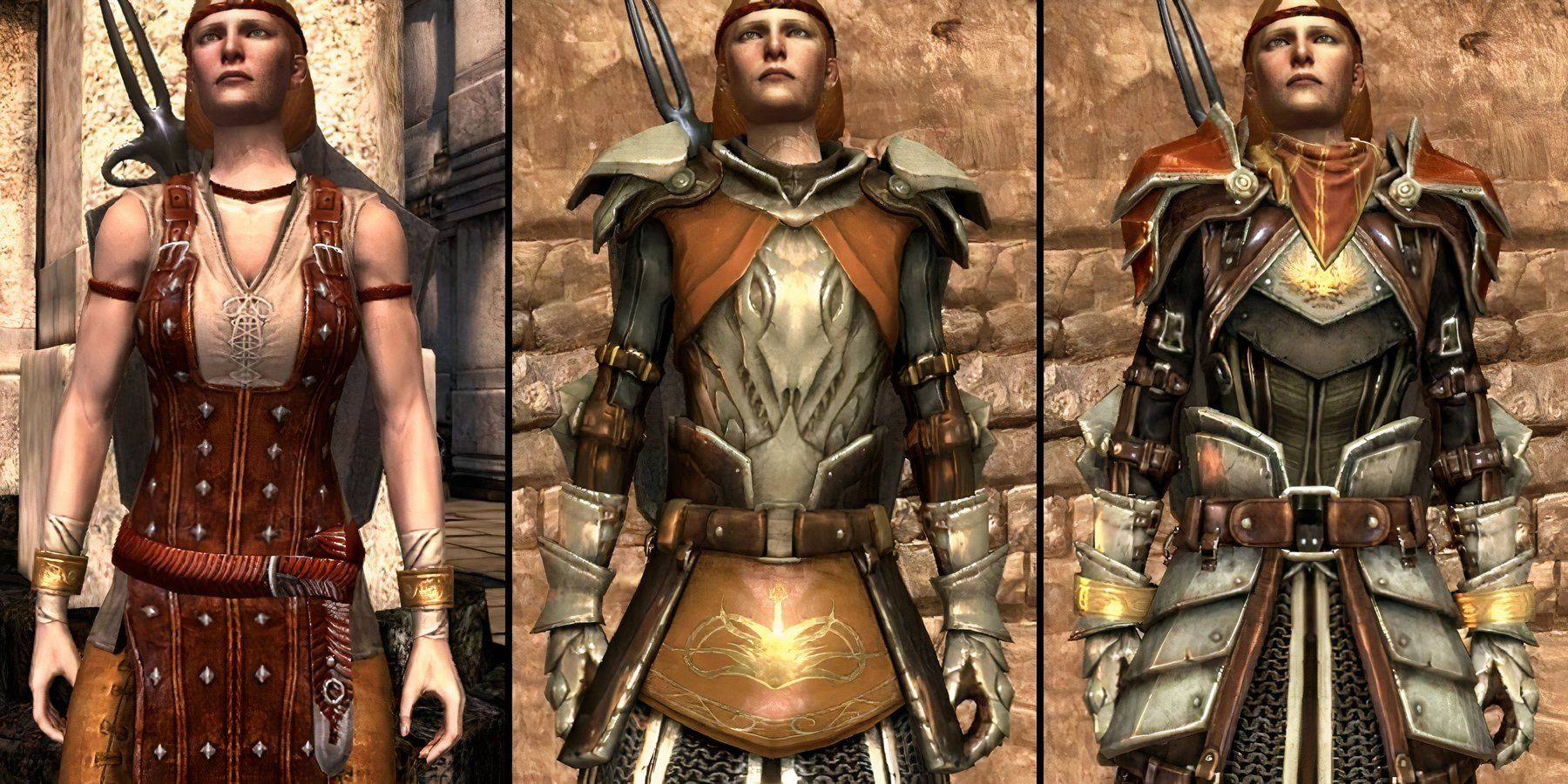 Dragon Age 2 Aveline in various armours