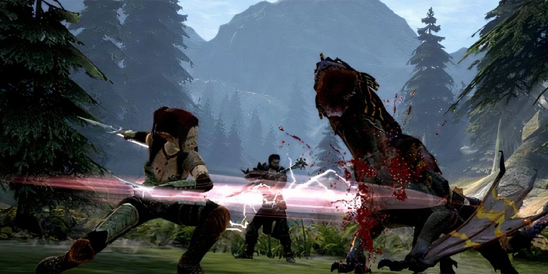 Dragon Age 2 Tallis slashing wyvern