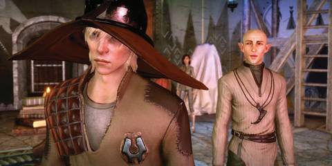 Dragon Age Inquisition Cole facing away from Solas and Inquisitor