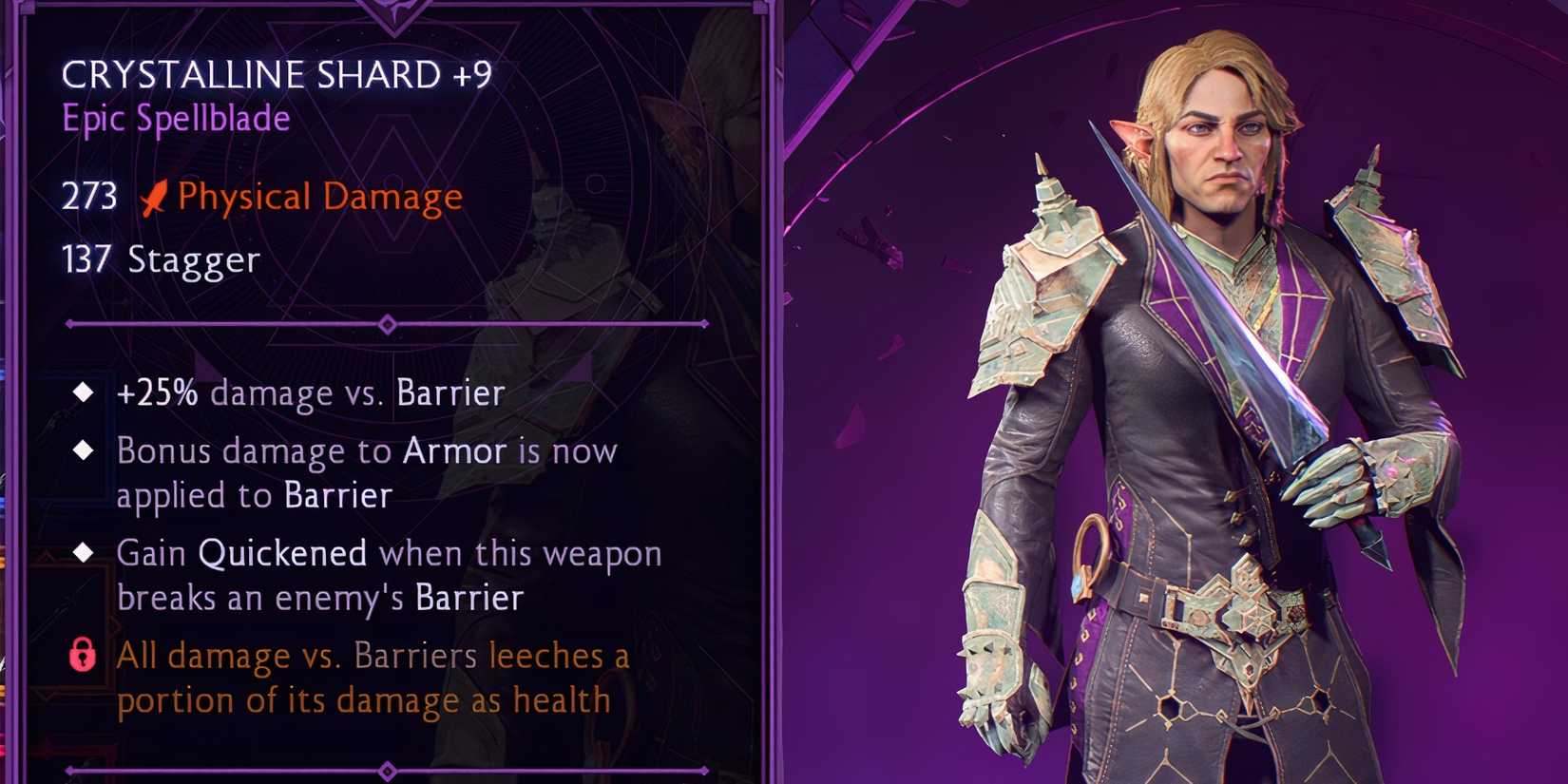 Dragon Age The Veilguard Crystalline Shard Spellblade