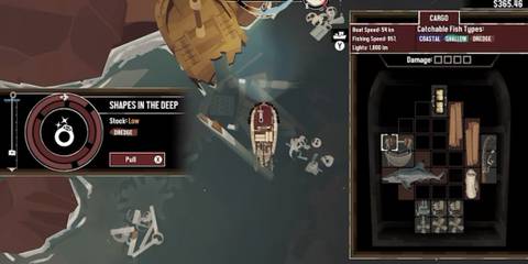 shark in inventory with boat on the seas