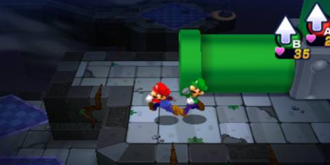 mario and luigi in an underground area