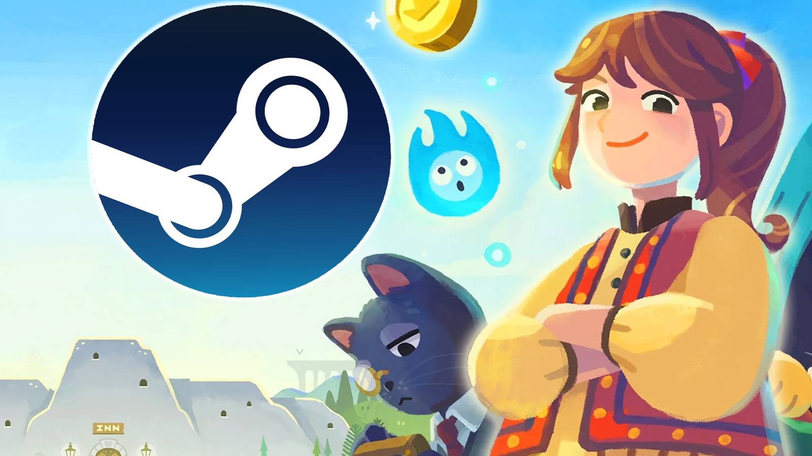 Dungeon Inn Key Art with Steam logo 2x1 composite edit