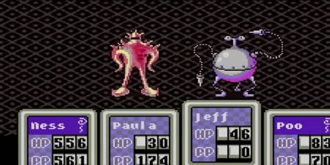 the battle screen from earthbound