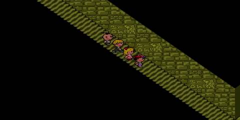 the party descending steps 