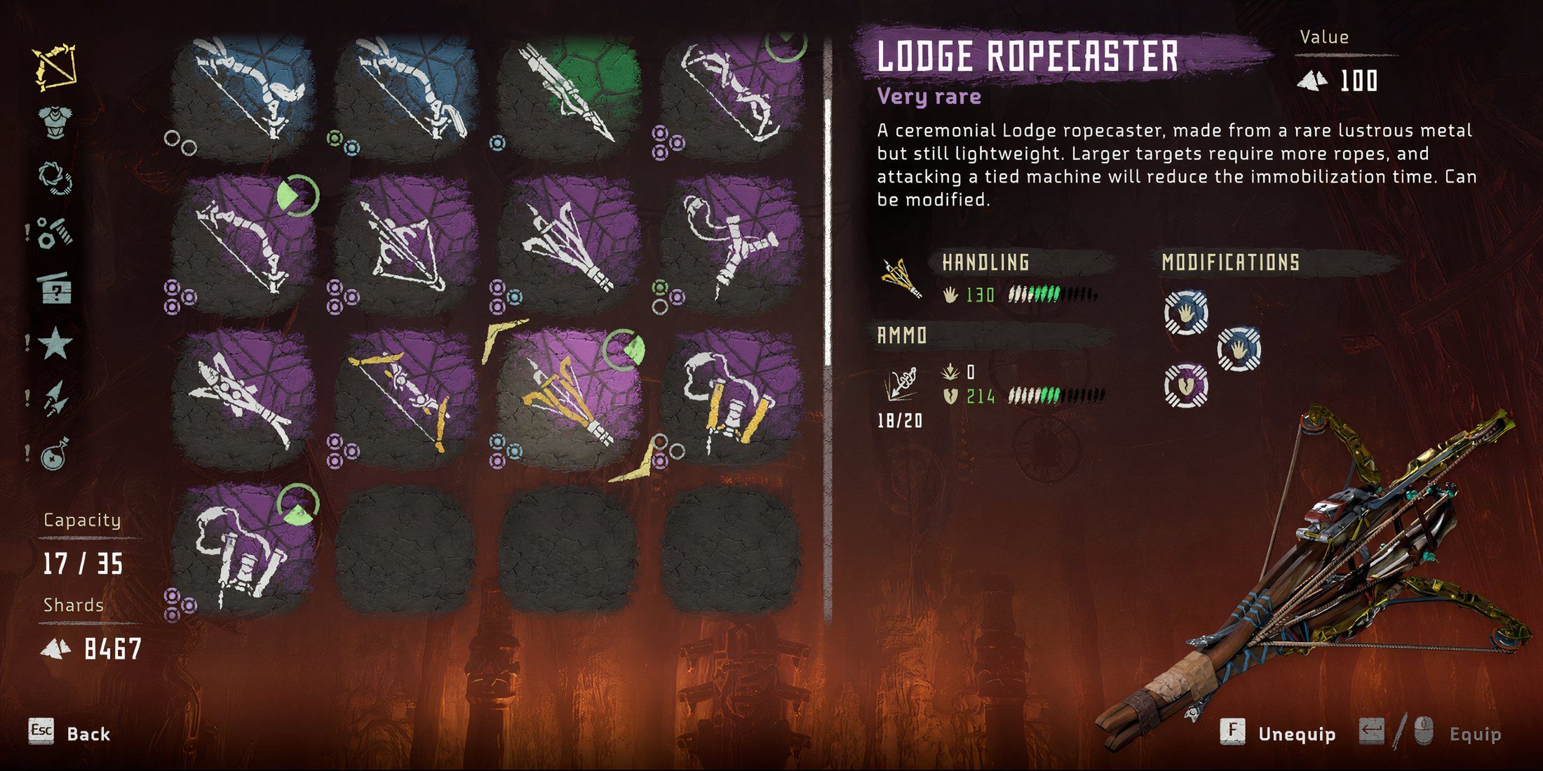 Equip Ropecaster From Inventory