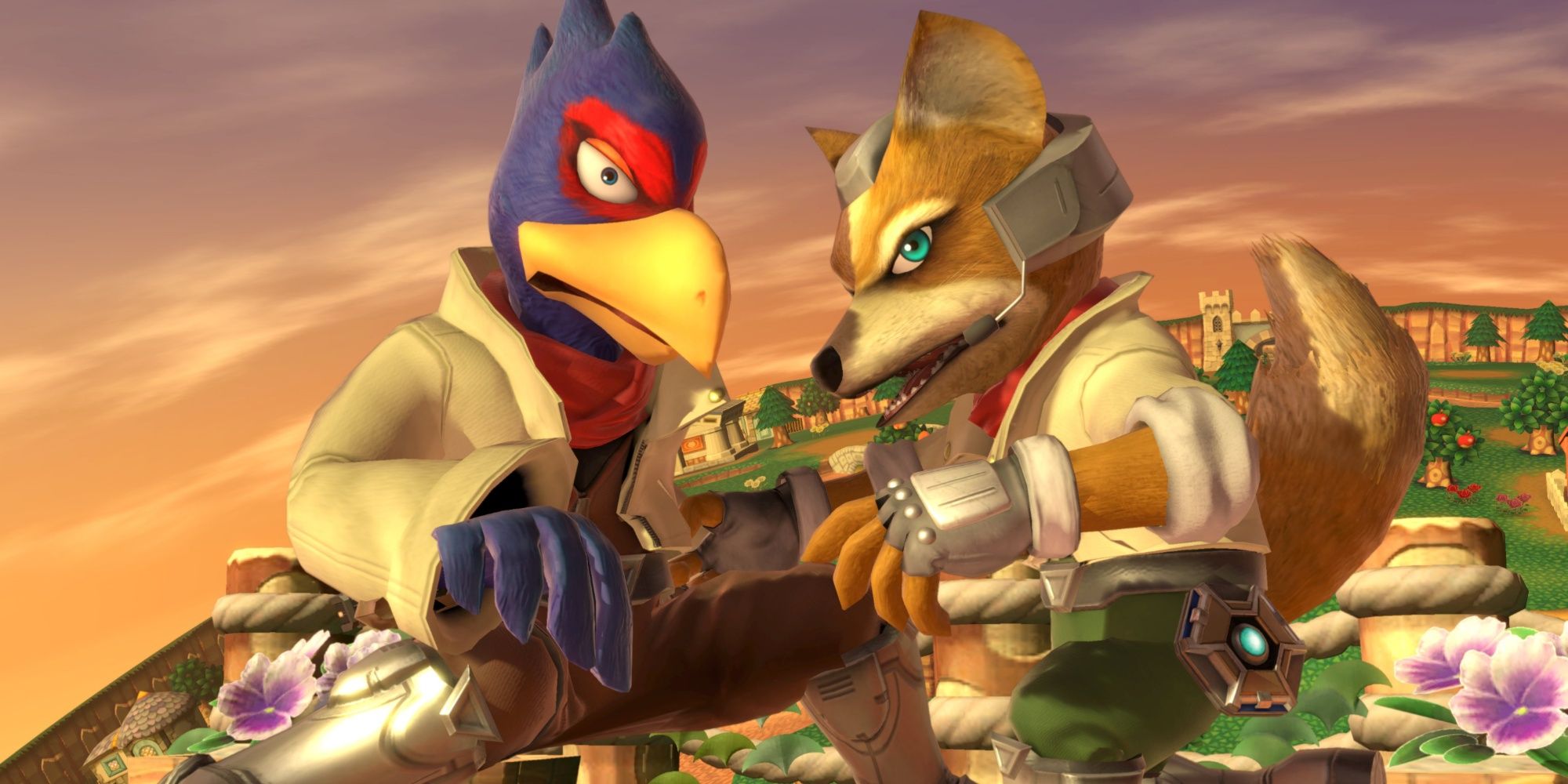 Falco and Fox in Super Smash Bros