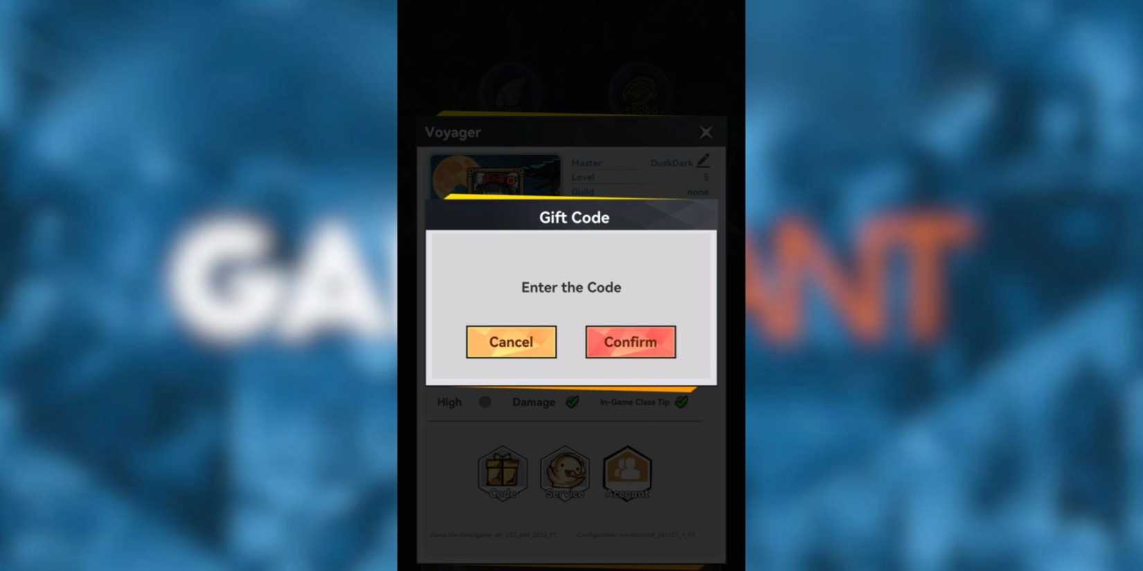 Fantasy Voyager the codes tab