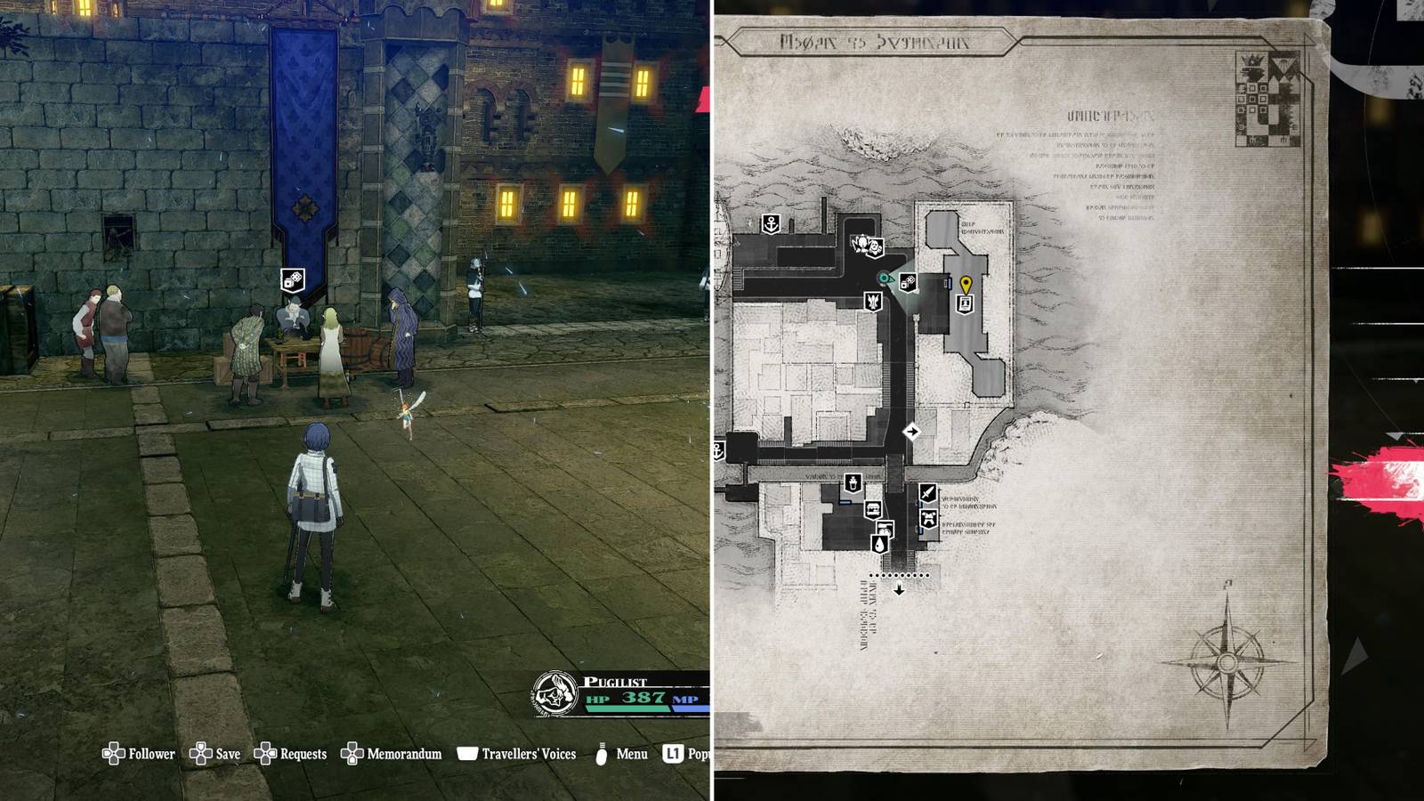 The Player Facing The Gambling Man & His Location On The Map 