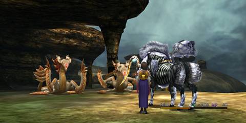 Fighting a battle with Ixion in Final Fantasy 10