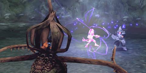 Fighting a boss in Final Fantasy 9