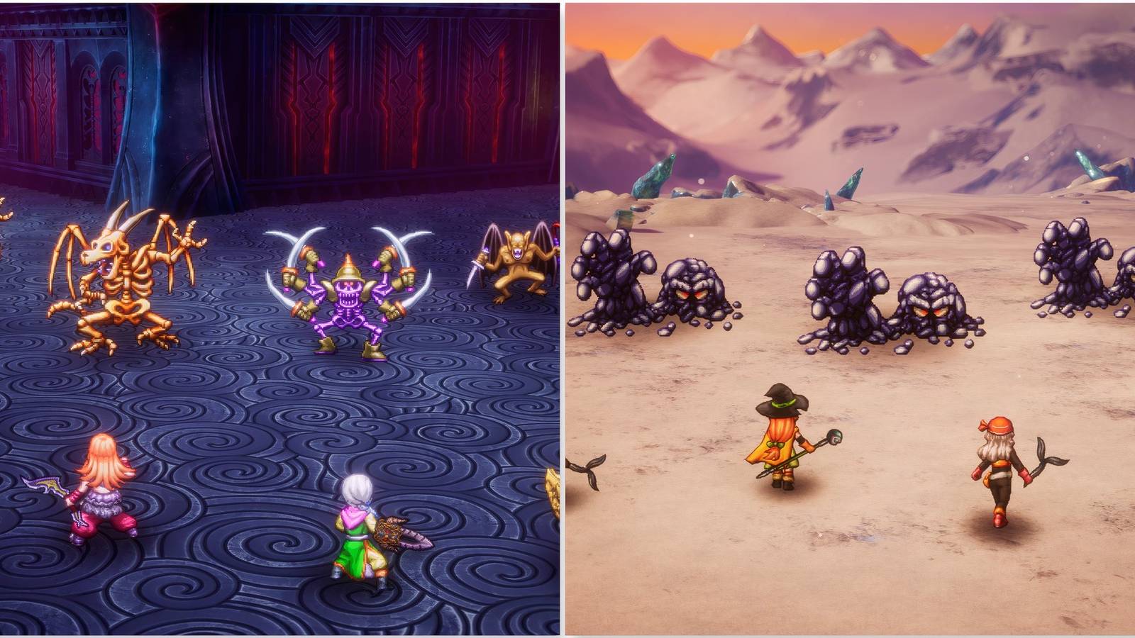 fighting battles in Dragon Quest 3 HD-2D Remake