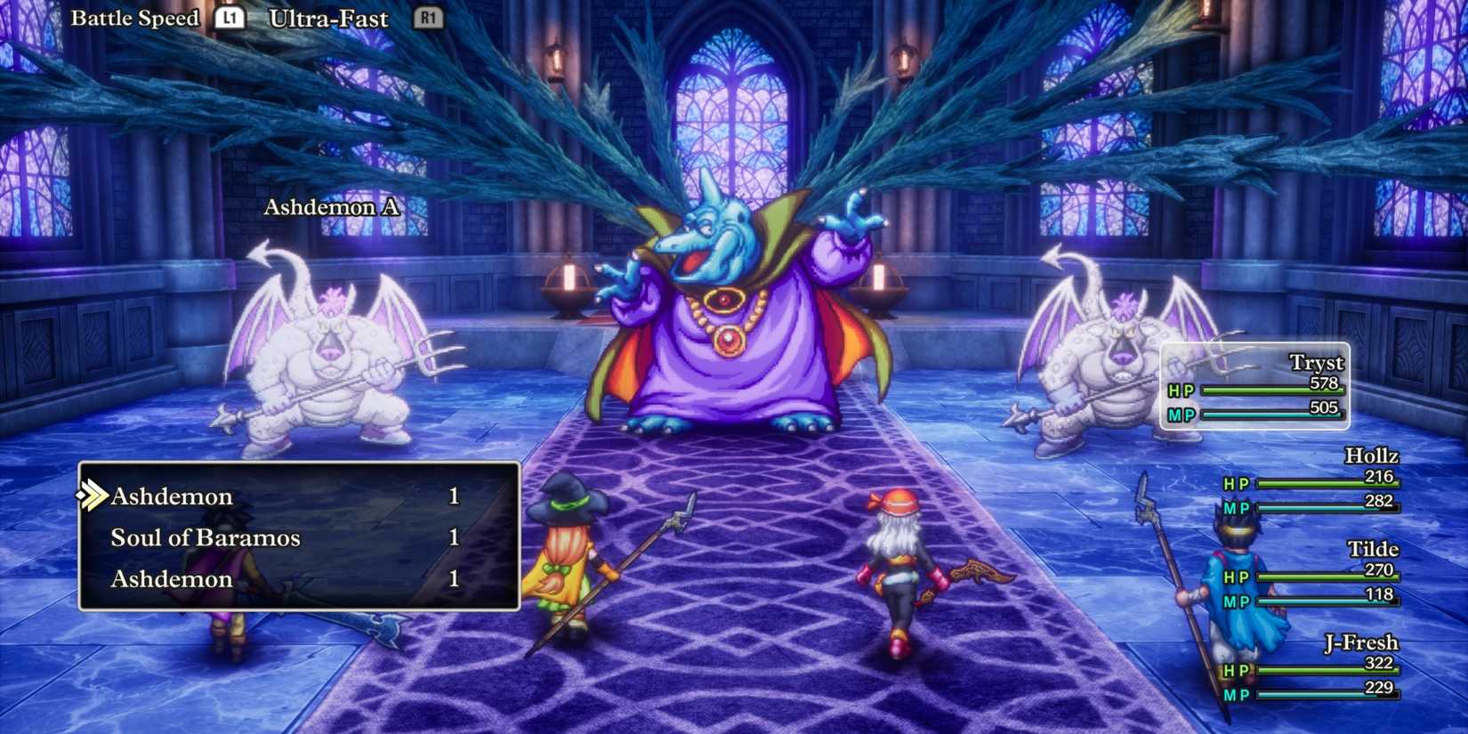 Fighting Soul Of Baramos in Dragon Quest 3 HD-2D Remake