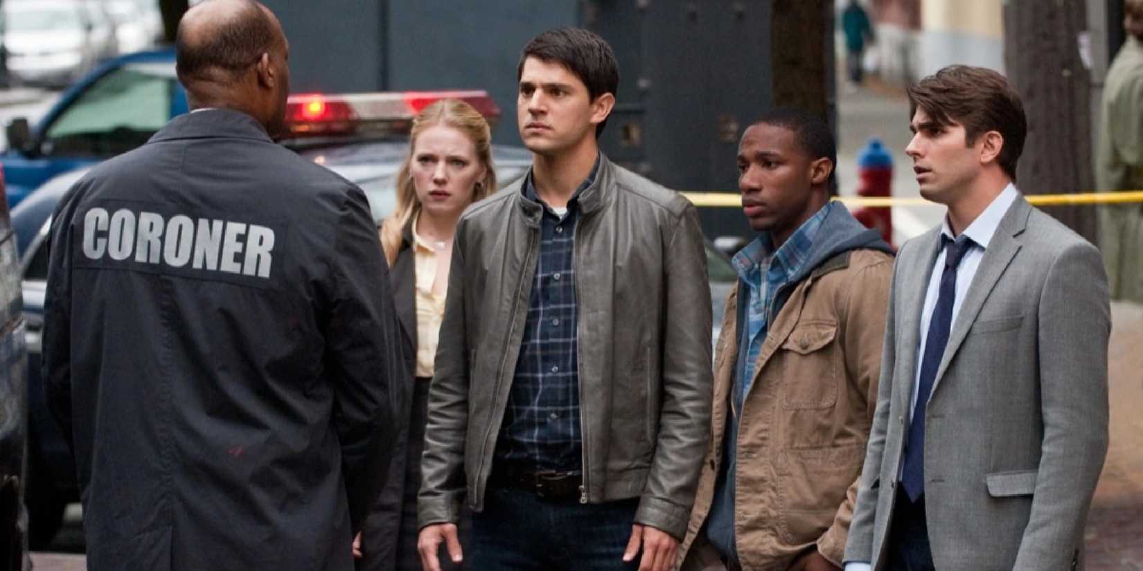 Final Destination 5 Bludsworth speaking with survivors