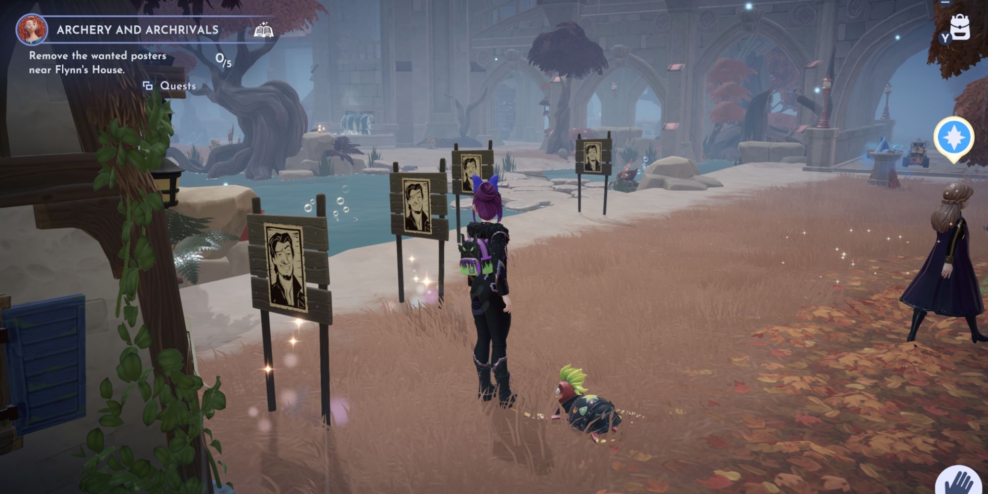 Flynn Rider wanted posters in Disney Dreamlight Valley