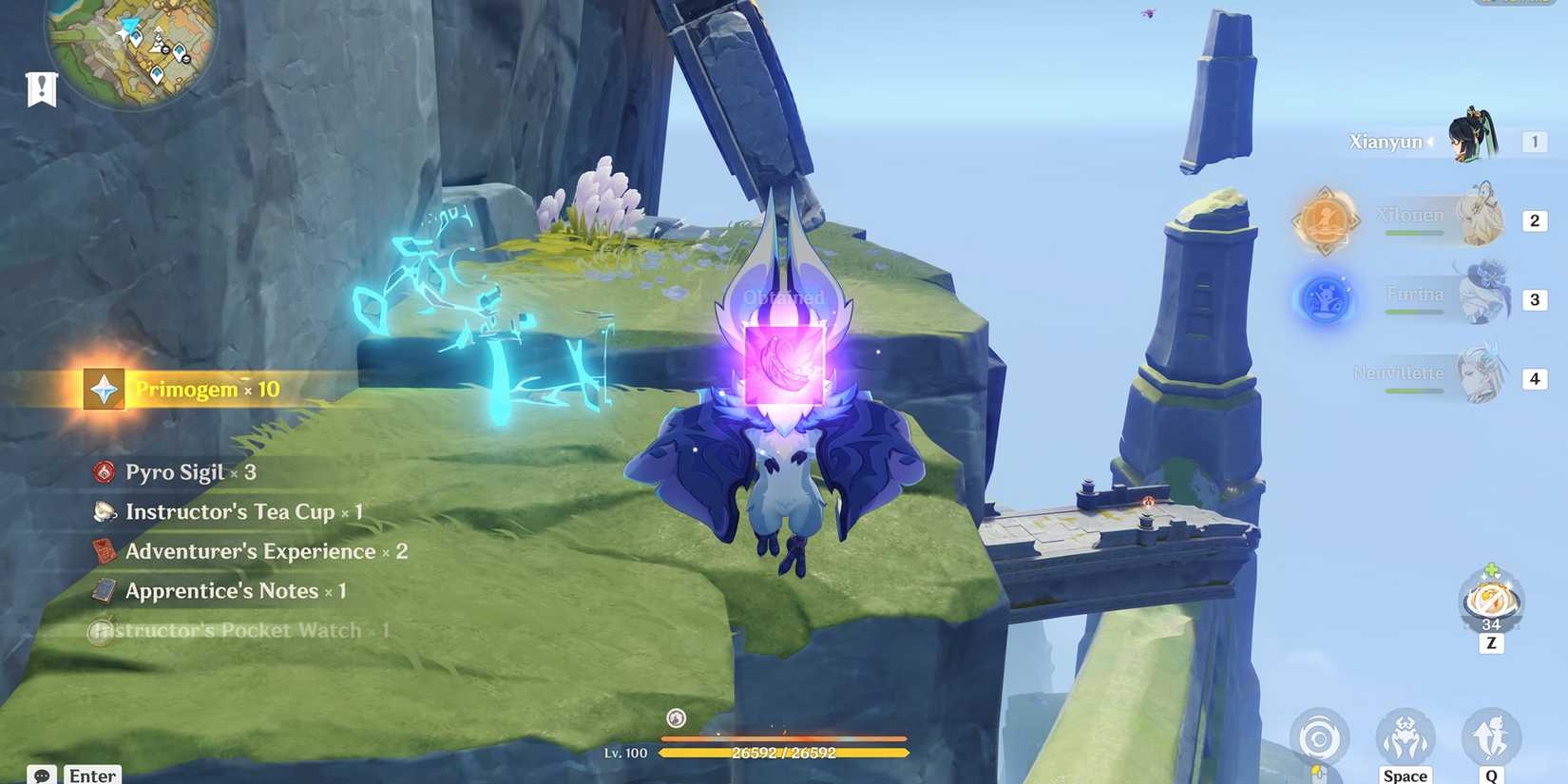 getting a crimson obsidian fragment in genshin impact