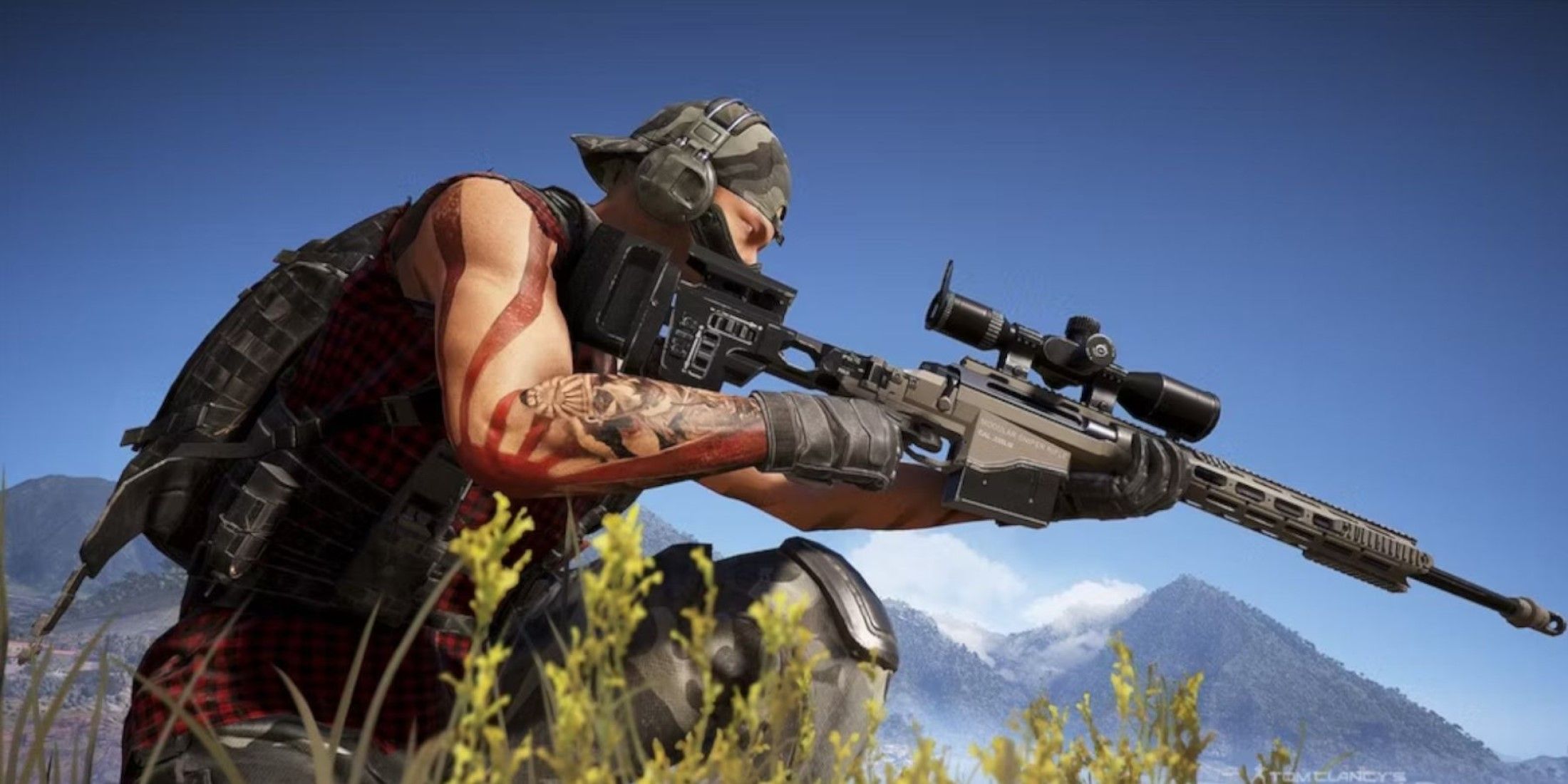 Ghost Recon Wildlands using a sniper rifle