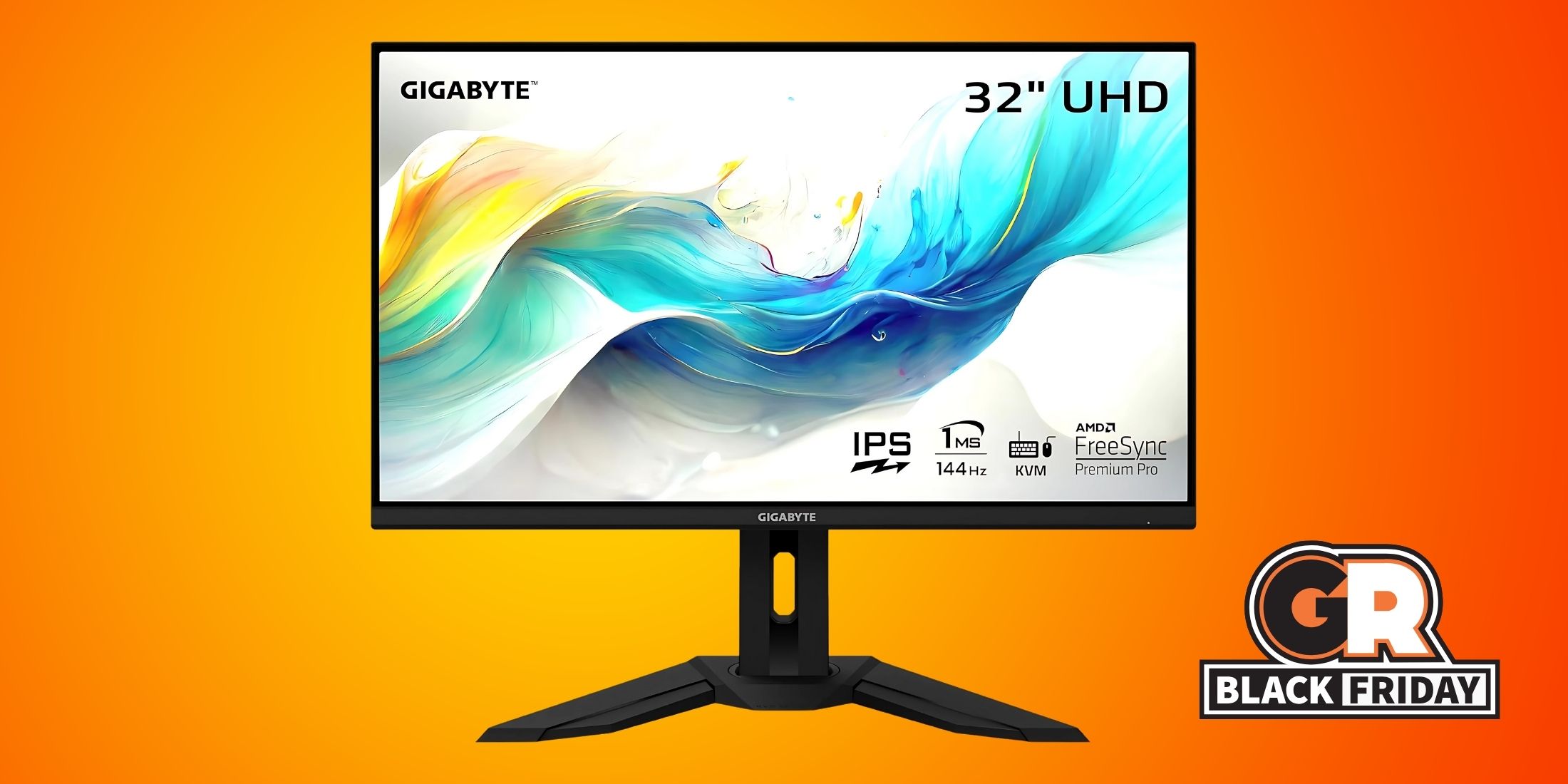 Gigabyte 4k 144hz Monitor 32 Inch For Parts GIGABYTE 32