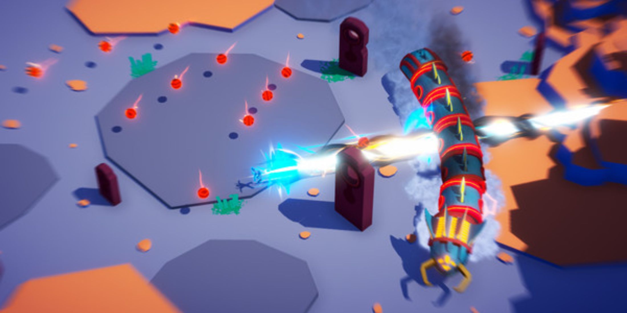 A boss battle in Godstrike