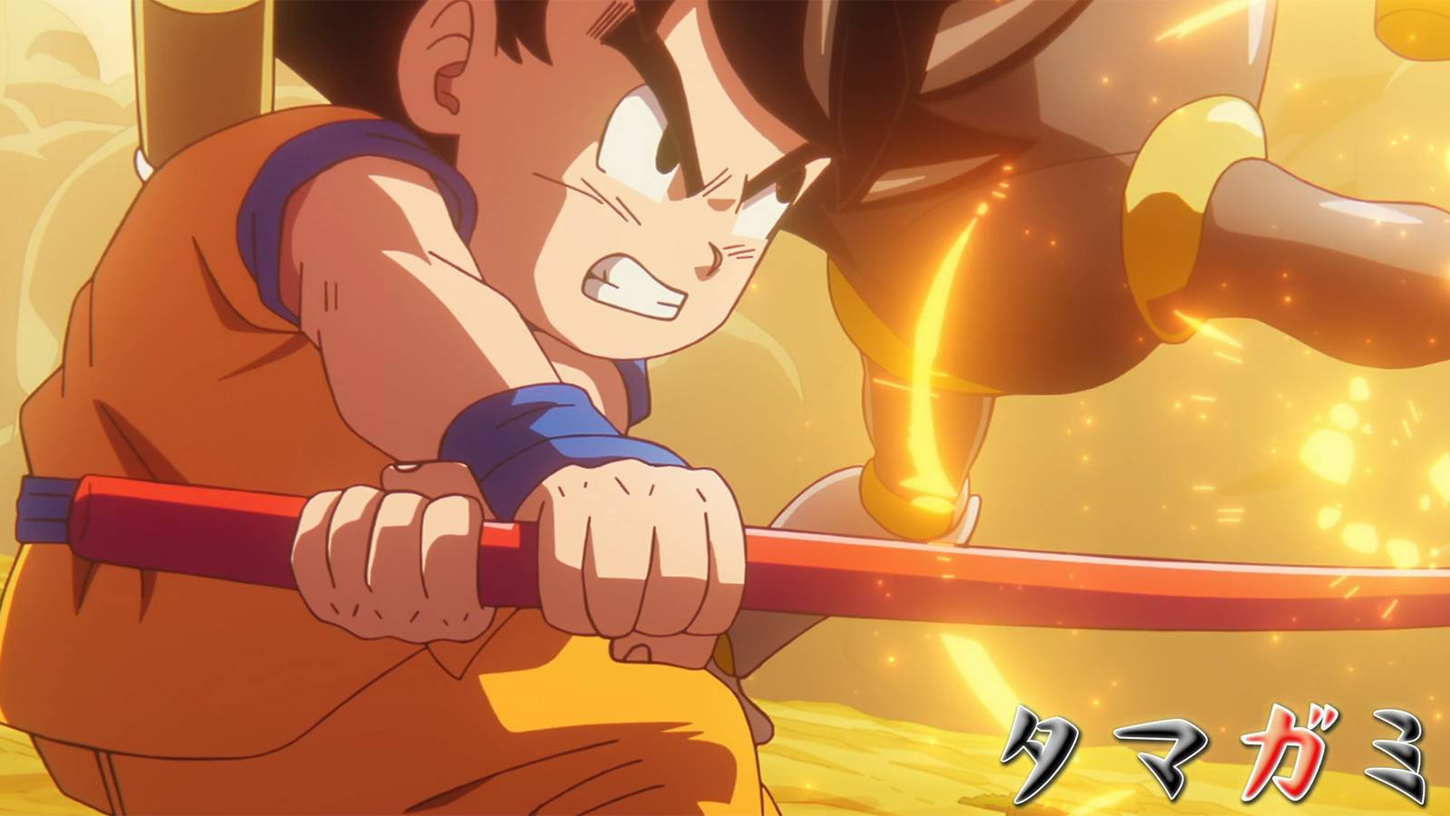 Goku with his Power Pole against Tamagami Number Three in the Dragon Ball DAIMA Episode 8 Preview