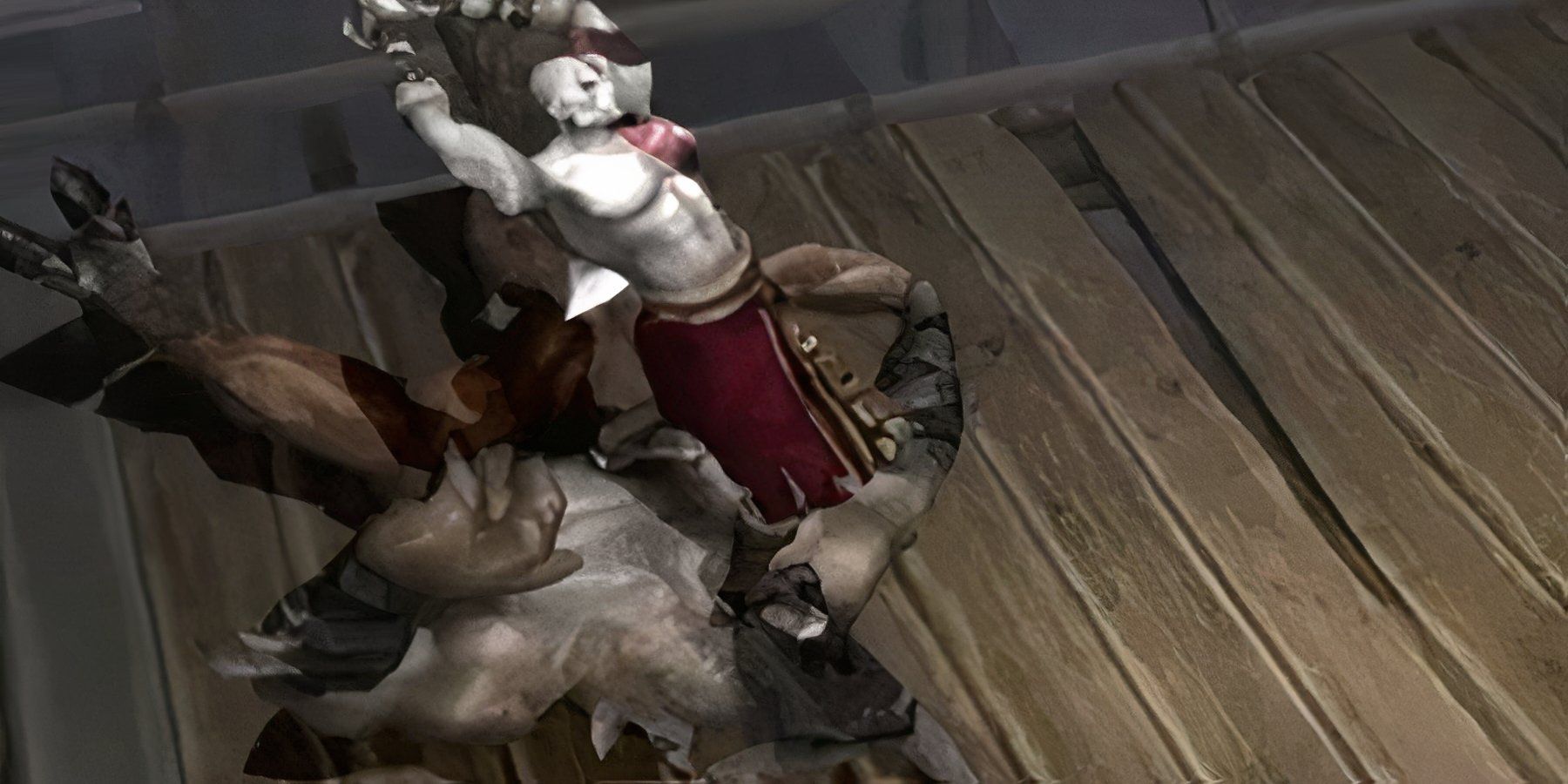 kratos fighting a minotaur