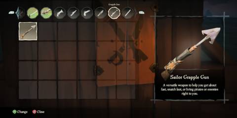 Grapple Gun in Sea of Thieves weapon armory