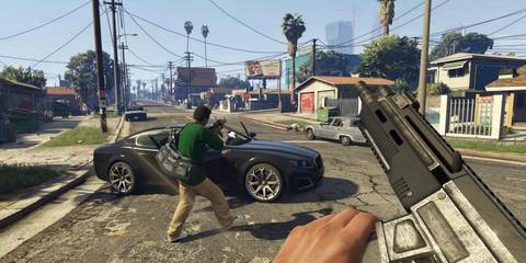 GTA 5 characters in a shootout