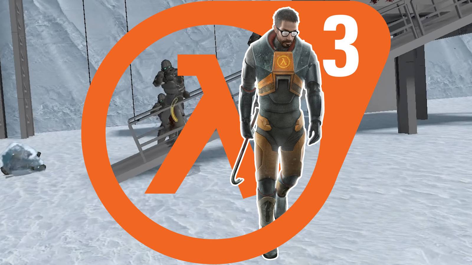 Half-Life 2 Episode 3 Gordon Freeman logo with documentary screenshot 2x1 composite