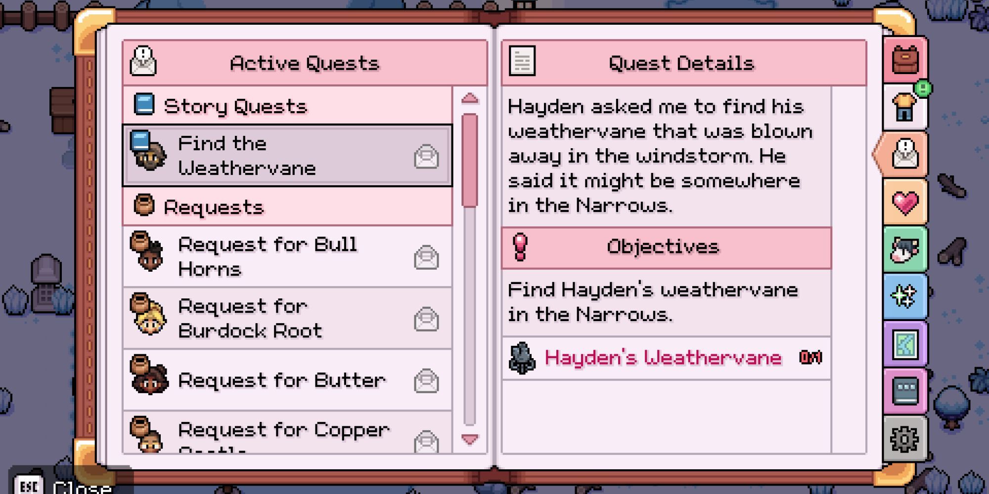 Hayden's Find the Weatherwave quest in Fields of Mistria