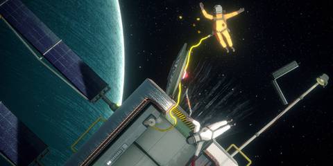 Heavenly Bodies White and Yellow Astronauts