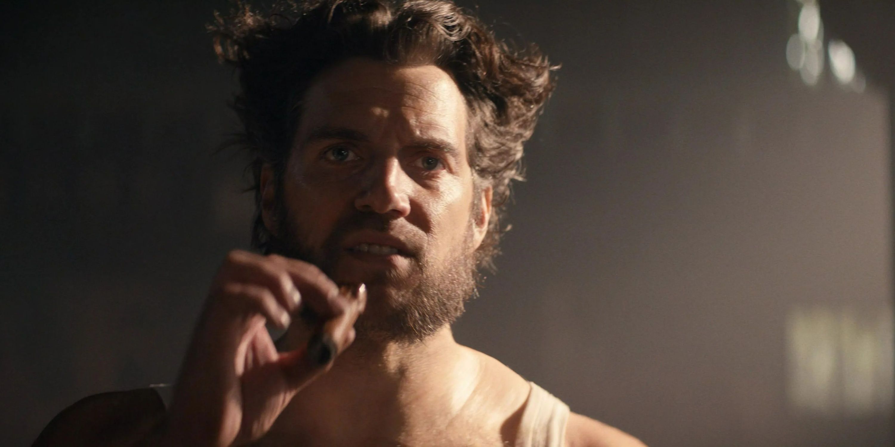 henry cavill's wolverine with a cigar