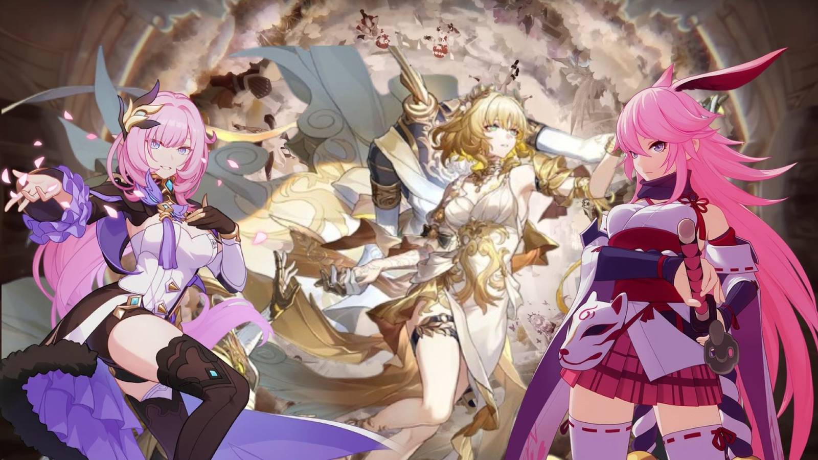 honkai star rail's aglaea and honkai impact 3rd's elysia and yae sakura