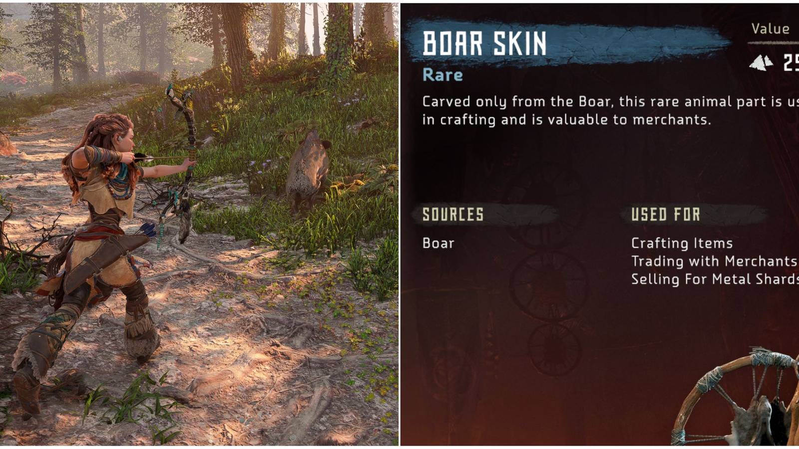 horizon zero dawn aloy hunting boar