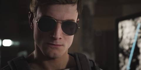 A close-up of Eric King wearing sunglasses in House of Ashes