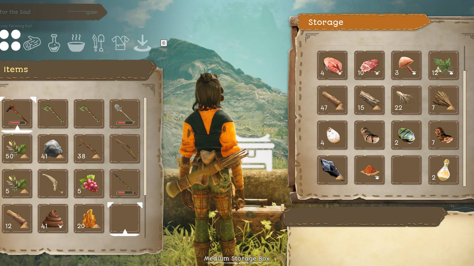 how to store items and make storage box in towers of aghasba