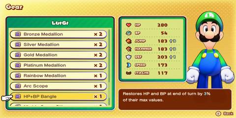 HP+BP Bangle accessories in Mario & Luigi Brothership