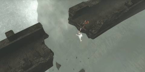 ico and yorda on a collapsing bridge