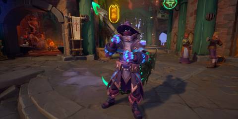 Kyros wearing an alternate armor set in Wayfinder