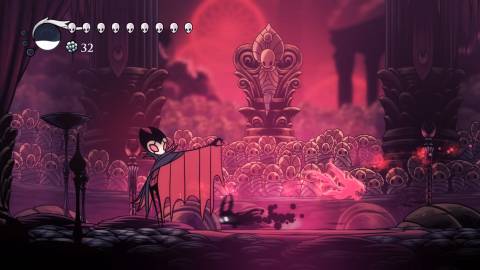 Fighting Grimm in Hollow Knight