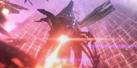 A Reaper attacking the Citadel in ME Legendary Edition