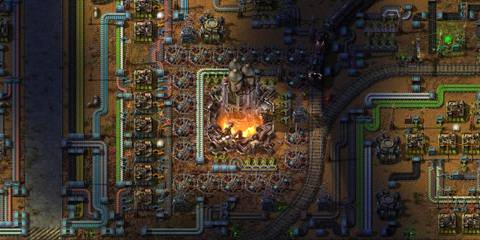 Launching a rocket in Factorio