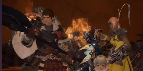 warriors of light final fantasy 14 mobile fight